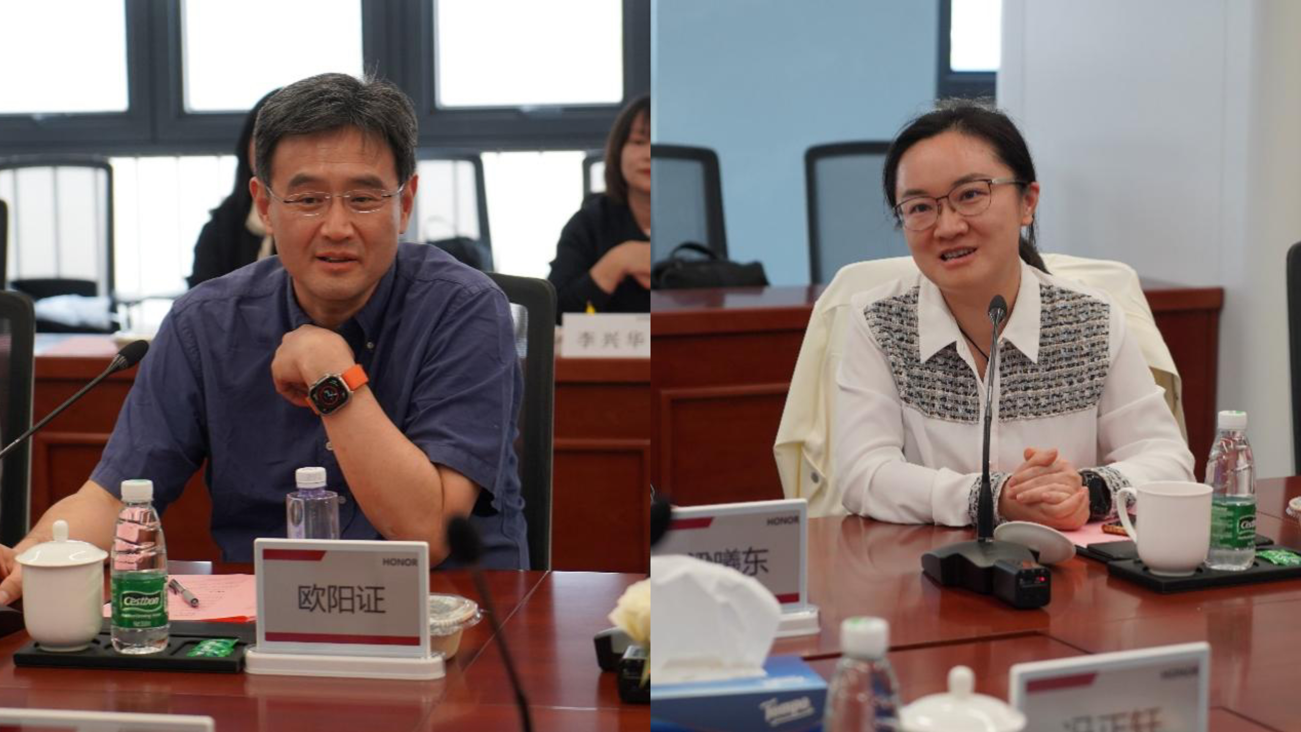 20230309-2025新澳门开门原料免费书院一行赴深圳调研-书院管理中心-欧阳证(左)、苏芃发言.jpg