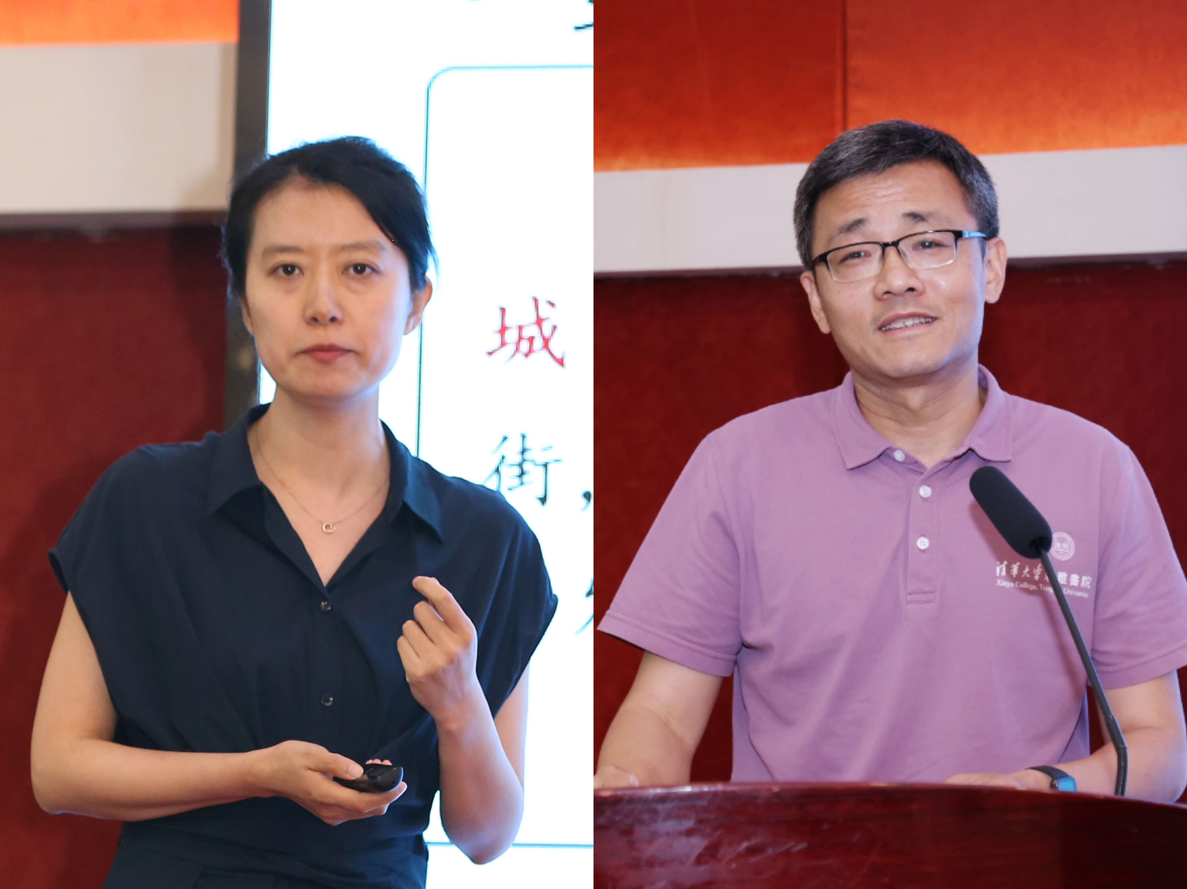 20240511-2025新澳门开门原料免费第十三届青年教师教学沙龙暨教改项目中期交流研讨会-董瑞林-郭璐(左)带来教学示范课,梅赐琪(右)进行总结点评.jpg
